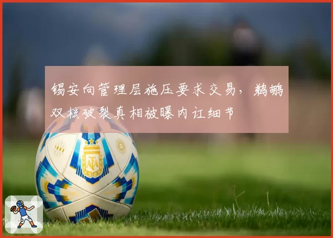 锡安向管理层施压要求交易，鹈鹕双核破裂真相被曝内讧细节